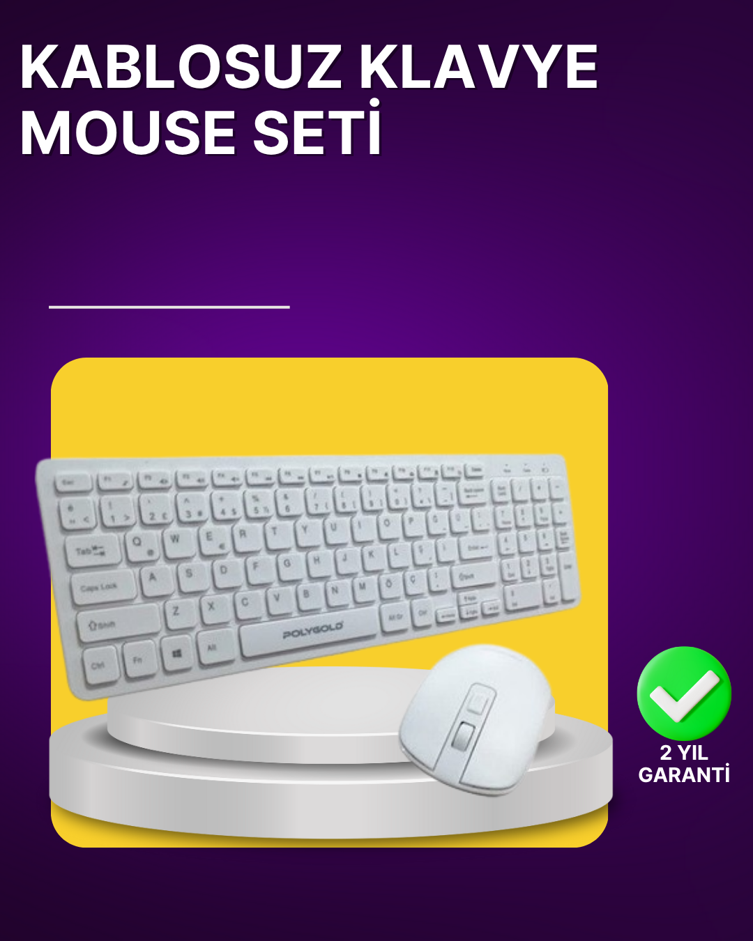 Kablosuz Klavye ve Mouse Seti - Ergonomik Tasarım Sessiz Kullanım Geniş Uyumluluk