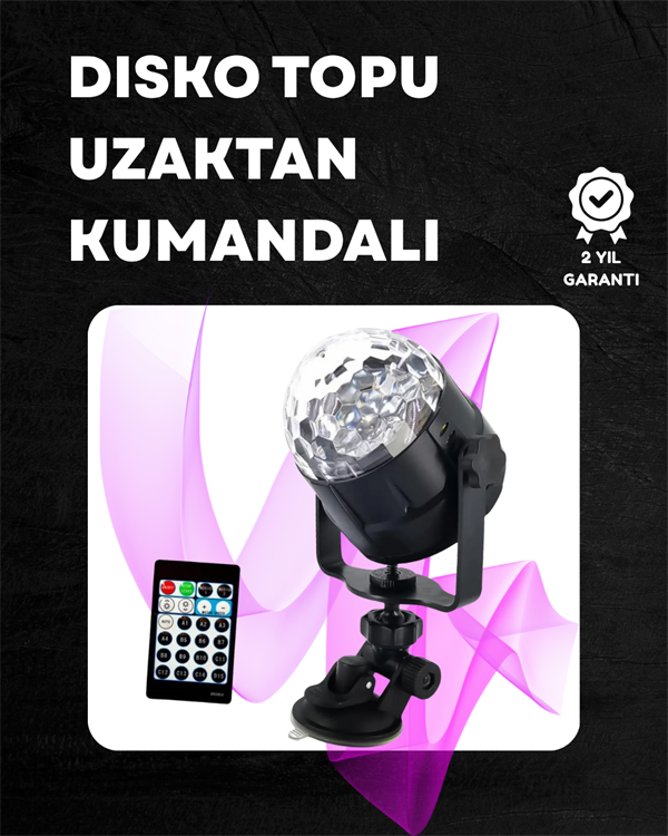 Kompakt Tasarımlı Döner Renkli LED Disko Topu - Ev ve Profesyonel Kullanım