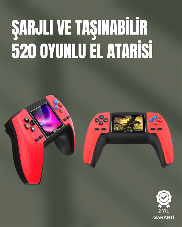 P5 GamePad Retro Konsol – Nostaljik Oyun Deneyimi 520 Klasik Oyun Seçeneği