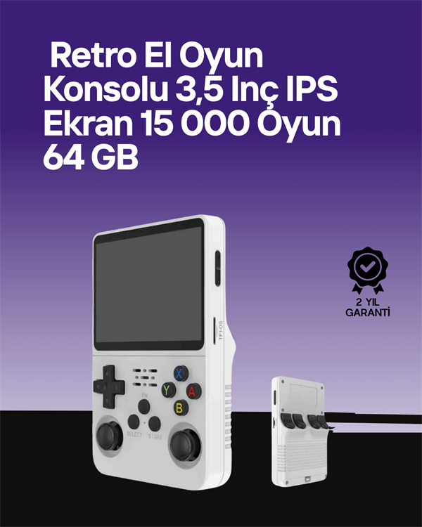 R36S 64 GB Retro Oyun Konsolu – Çoklu Emülatör Desteği Linux Tabanlı Açık Sistem