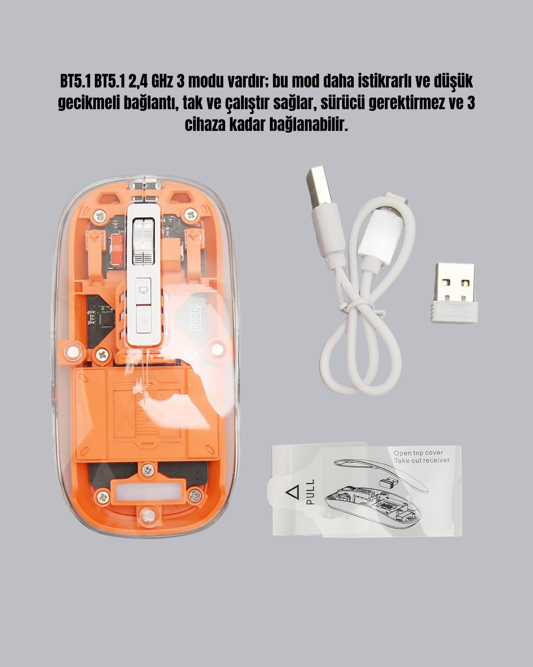 Gelişmiş bağlantı seçeneklerine sahip bu şarjlı kablosuz fare