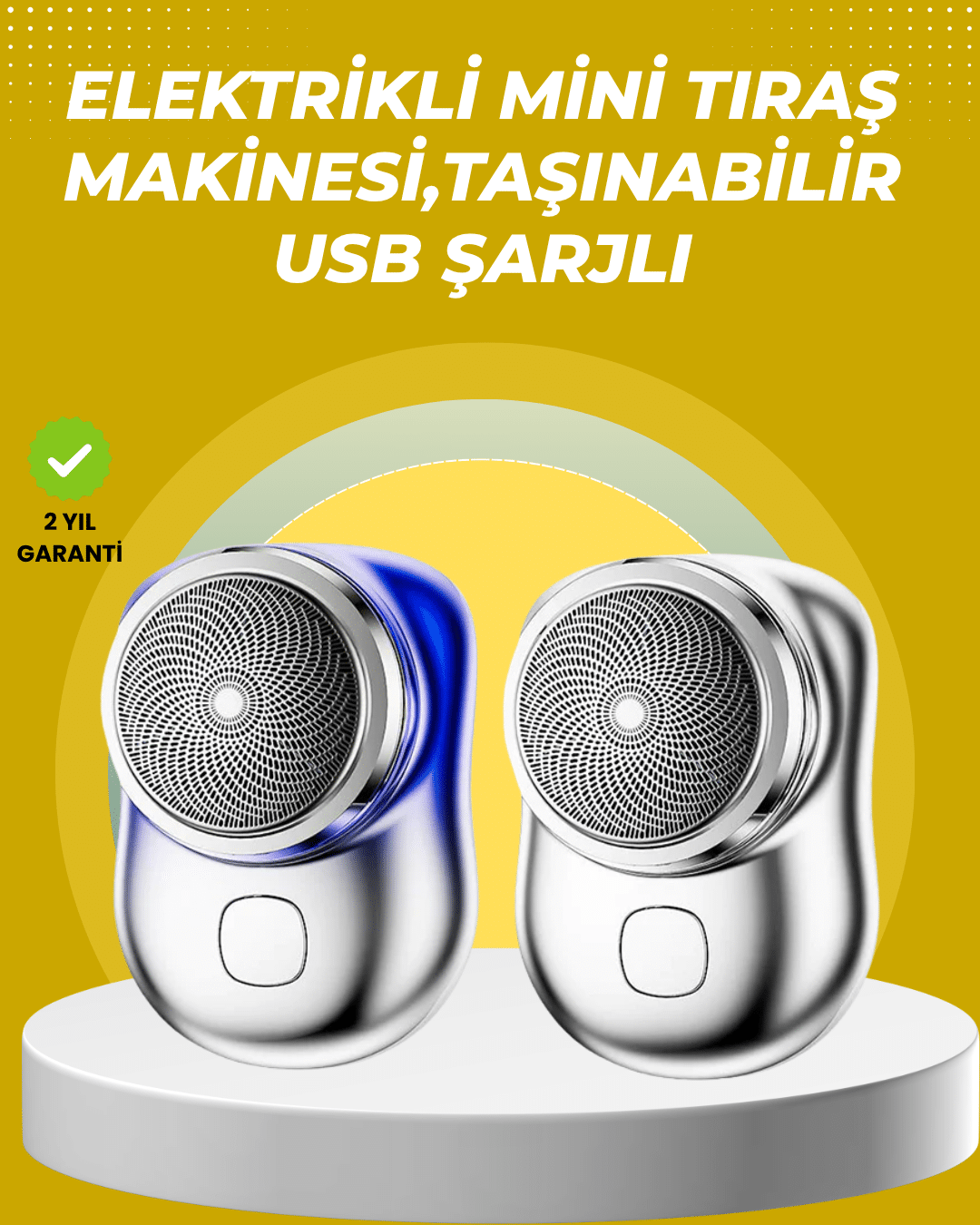 Taşınabilir cep boyunda şarjlı elektrikli tıraş makinesi