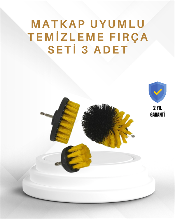Yüksek Devirde Etkili Temizlik Sağlayan Matkap Ucu Fırça Seti
