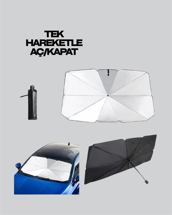 Arabanızı yaz sıcağından ve zararlı UV ışınlarından korumak için ideal bir çözüm sunan bu ön cam güneşliği