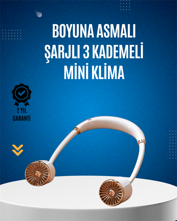 USB Şarjlı Boyun Fanı | Hafif Katlanabilir Taşınabilir Düşük Gürültülü Fan