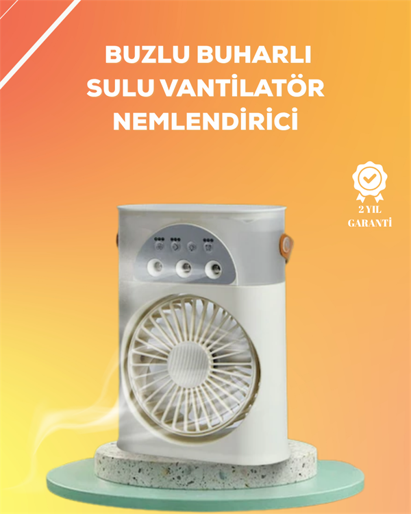 Mini Klima Fan | USB'li 7 Renk Gece Işığı 3'ü 1 Arada Fonksiyon