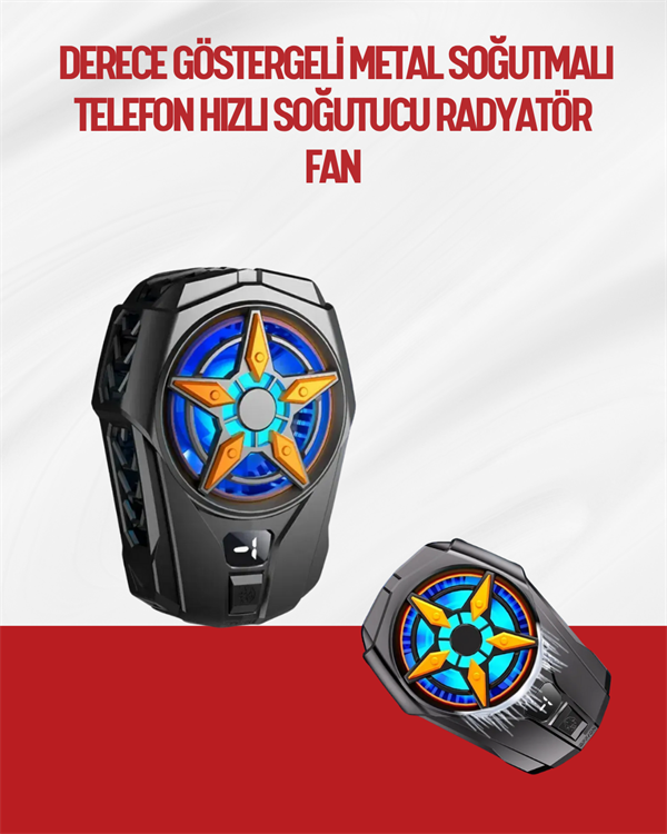 Oyunlar İçin Telefon Soğutucu – 65-85 mm Uyumlu Dijital Ekranlı