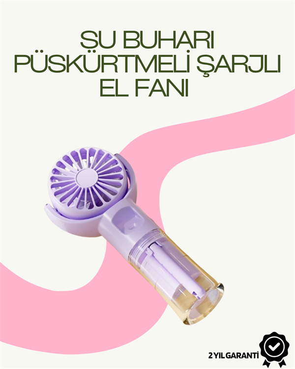 Dönen Su Sisli El Fanı – 4 Kademeli Rüzgar Şeffaf Su Haznesi Sessiz Çalışma