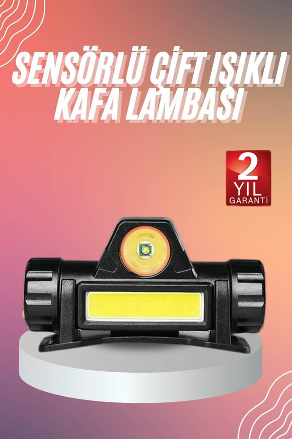 1200 Lümen COB LED Kafa Lambası – Şarjlı