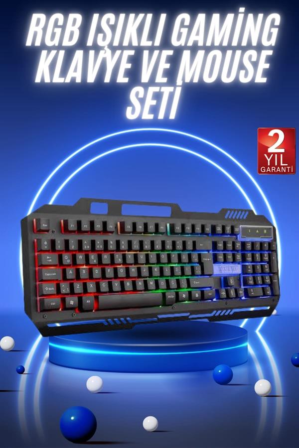 Yüksek performans arayan oyuncular için özel olarak geliştirilen LED Aydınlatmalı Mekanik Gaming Klavye ve Mouse Seti