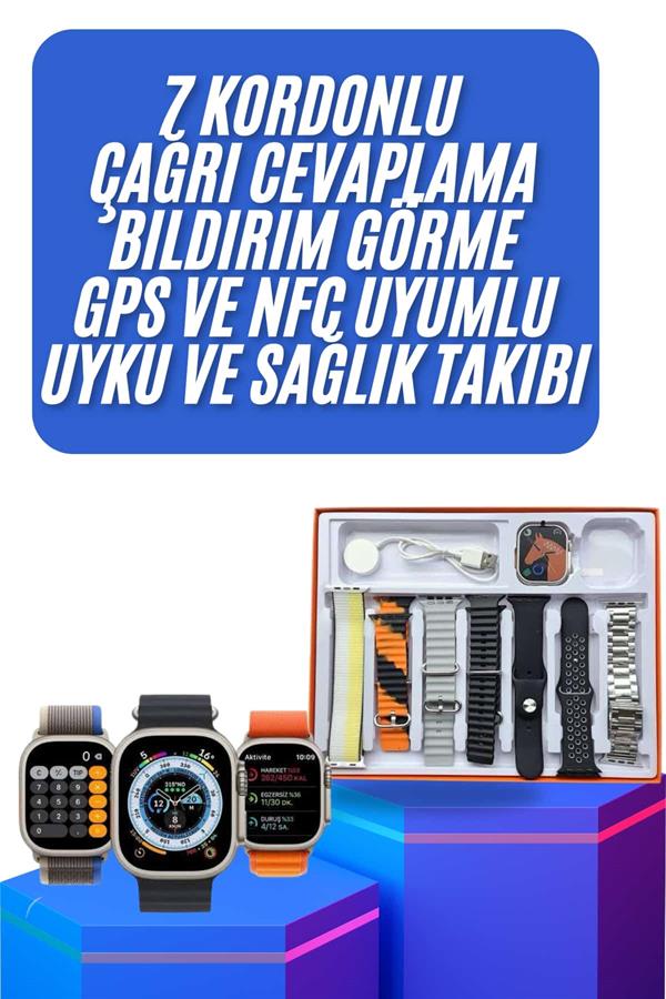 yeni nesil Unısex 7 Kordonlu Çok Fonksiyonlu Nabız Ölçer Uyku ve Sağlık Takibi
