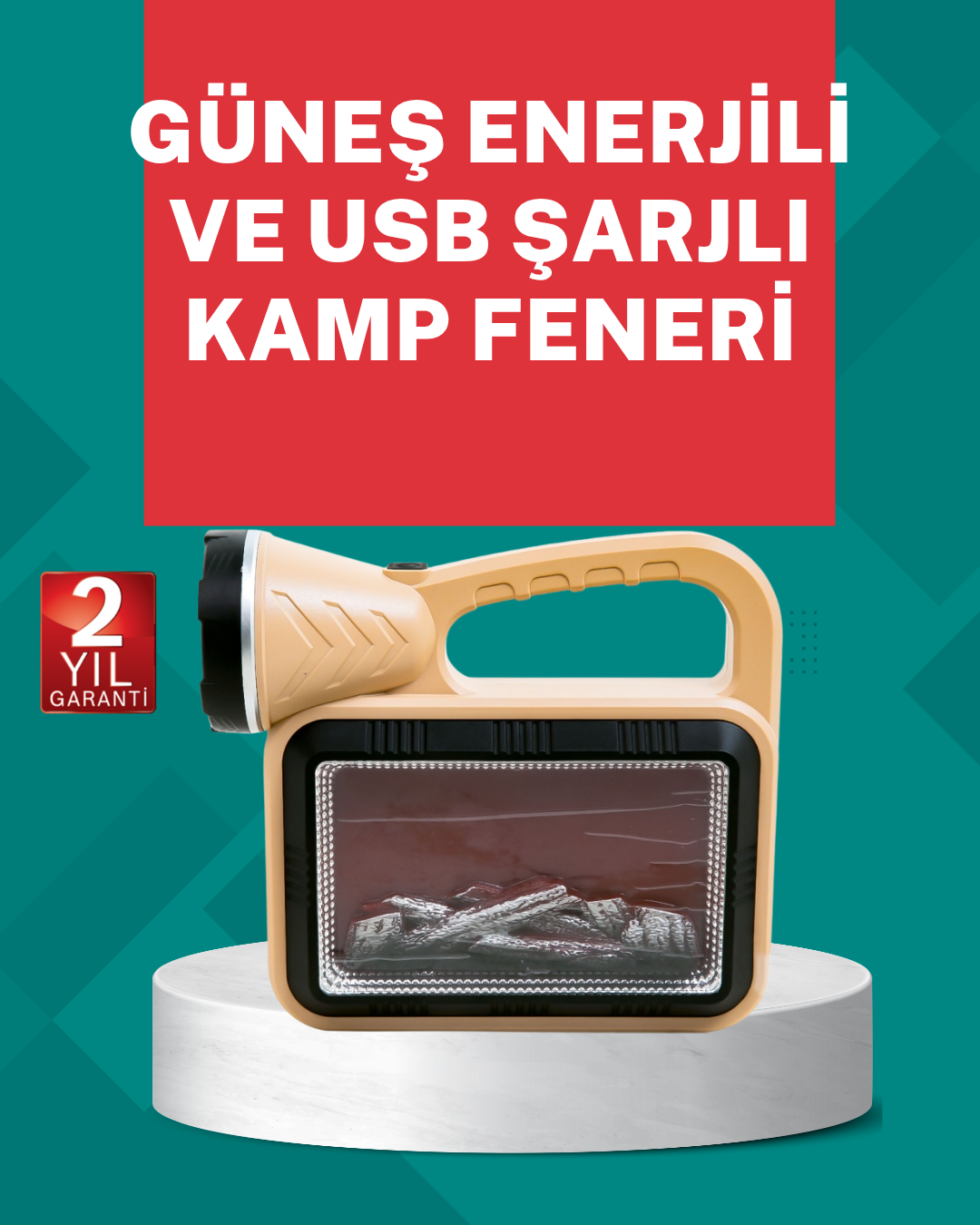 Alev Efektli Güneş Enerjili Lamba – Su Geçirmez