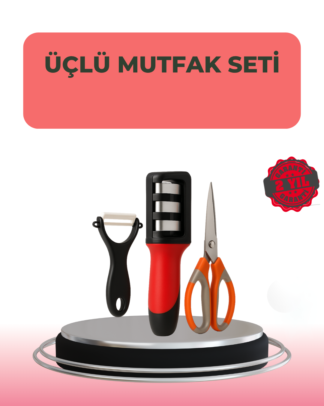 3 Parçalı Çok Fonksiyonlu Mutfak Makas Seti – Paslanmaz Çelik Ergonomik Tasarım