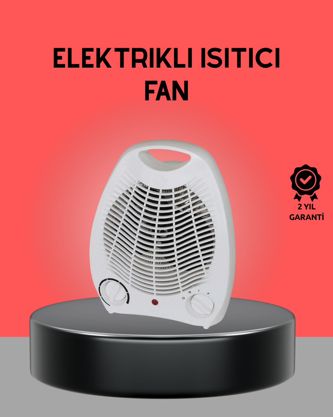 Mini Elektrikli Isıtıcı 2000W – Termostatlı Fanlı Isıtma Taşınabilir Tasarım