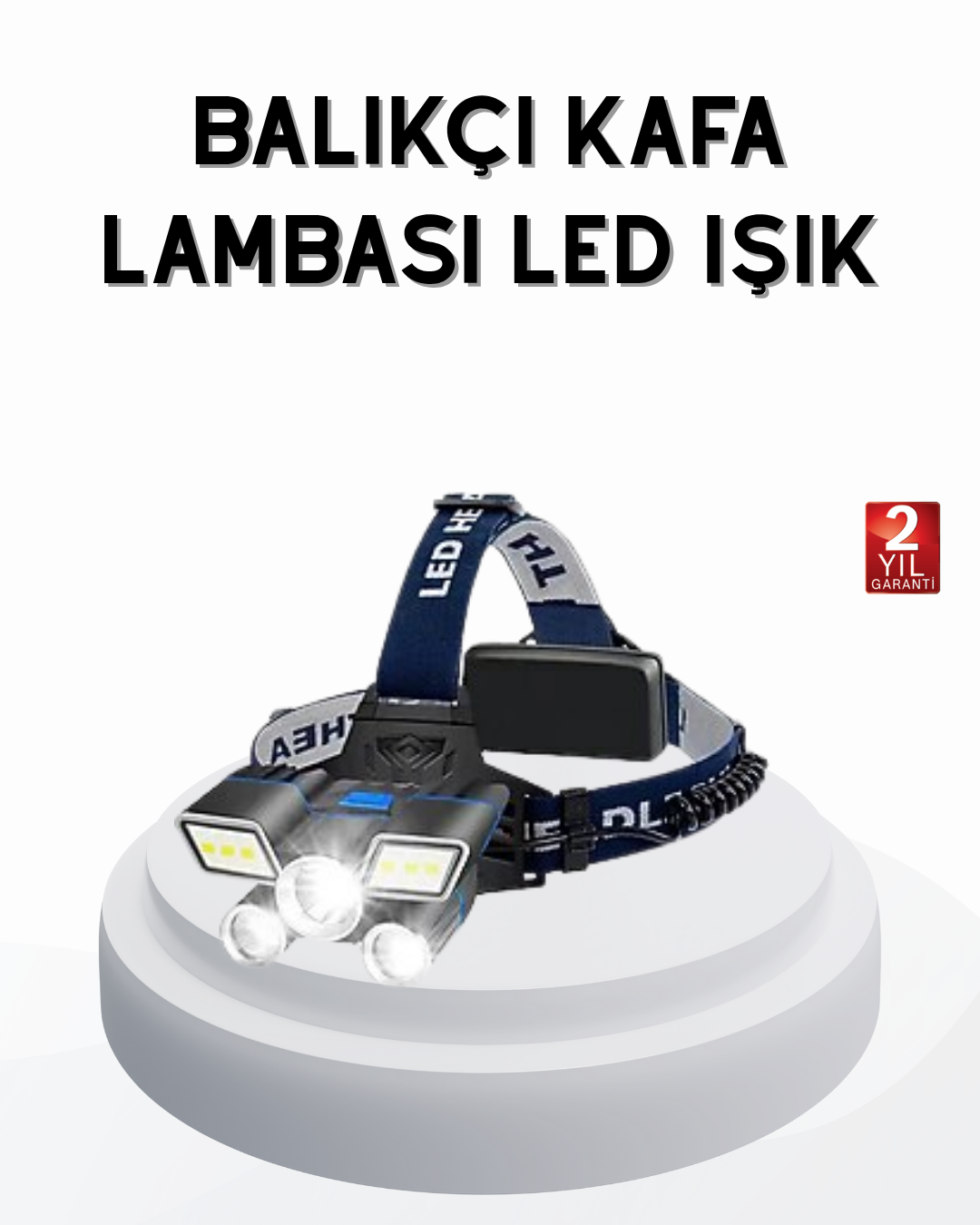 Profesyonel Şarjlı LED Far – IPX5 Suya Dayanıklı 4 Işık Modu Hareket Sensörlü