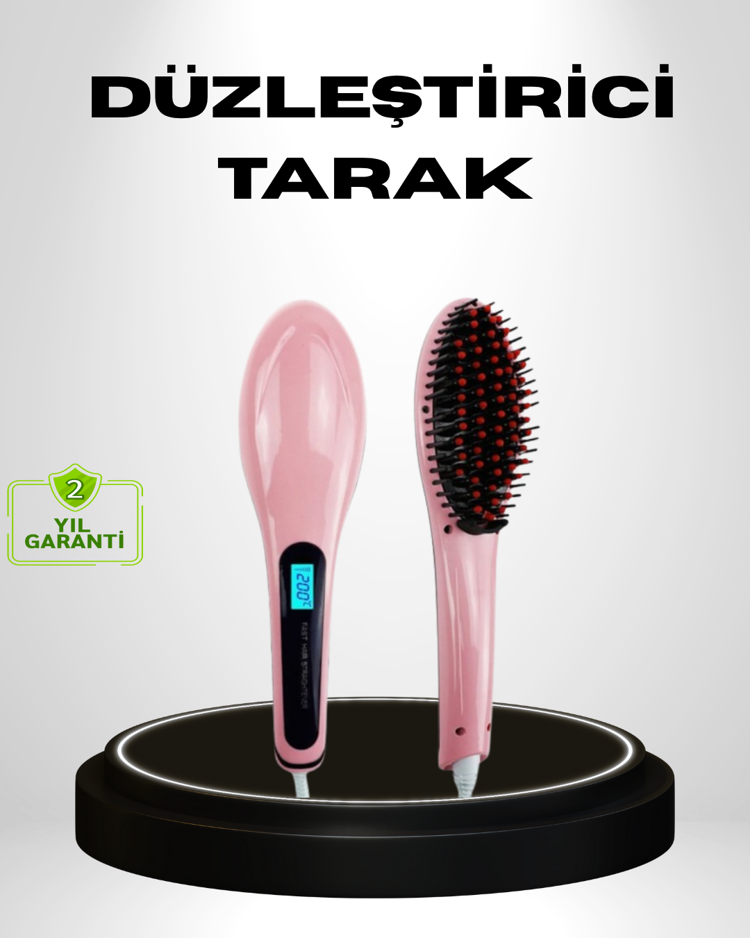 Seramik Plakalı Elektrikli Saç Düzleştirici – Hızlı Isınma Uzun Kablo 25W–39W Güç