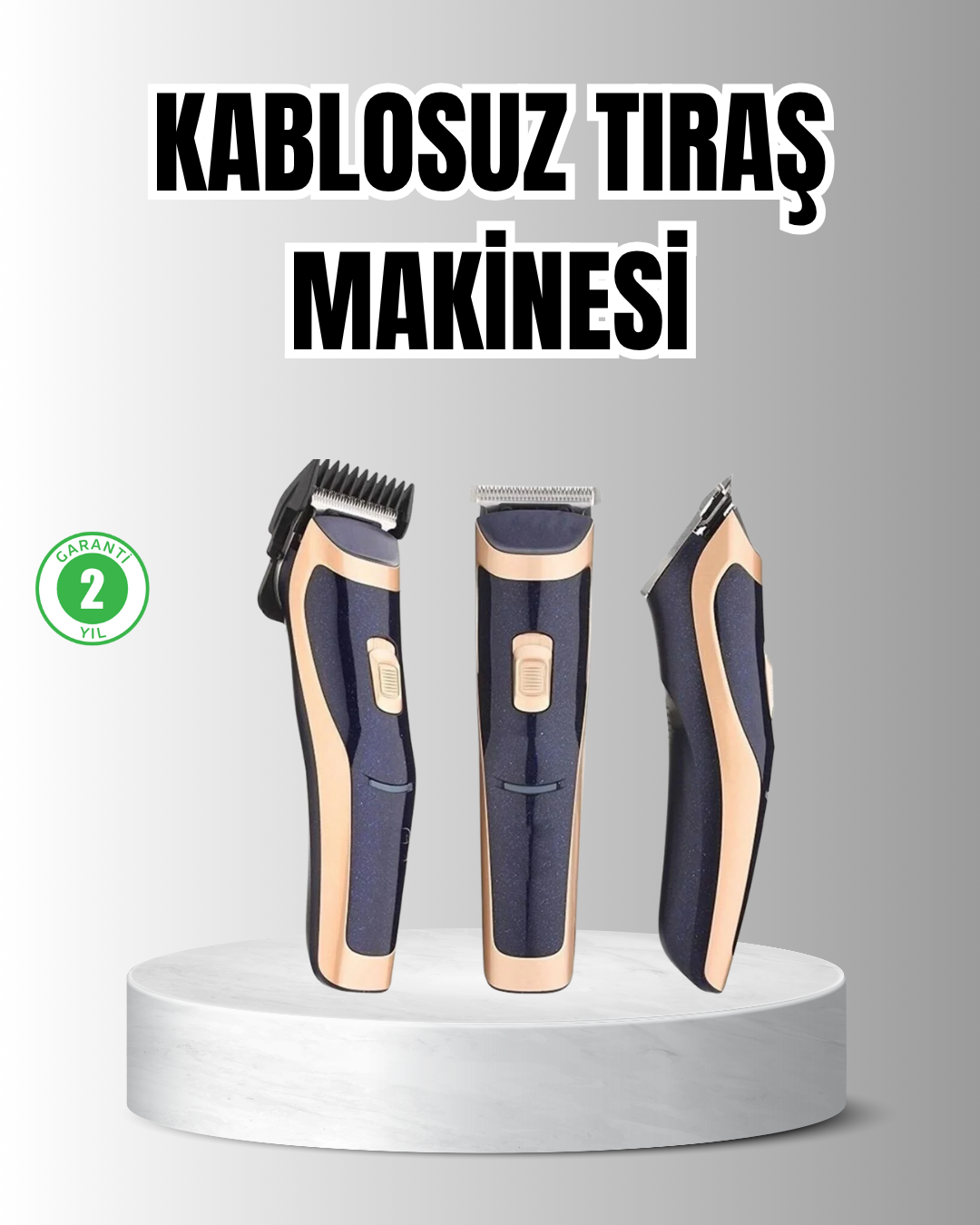 Unisex Şarjlı Saç ve Sakal Tıraş Makinesi – Ayarlanabilir Tarak Başlıkları Sessiz Motor