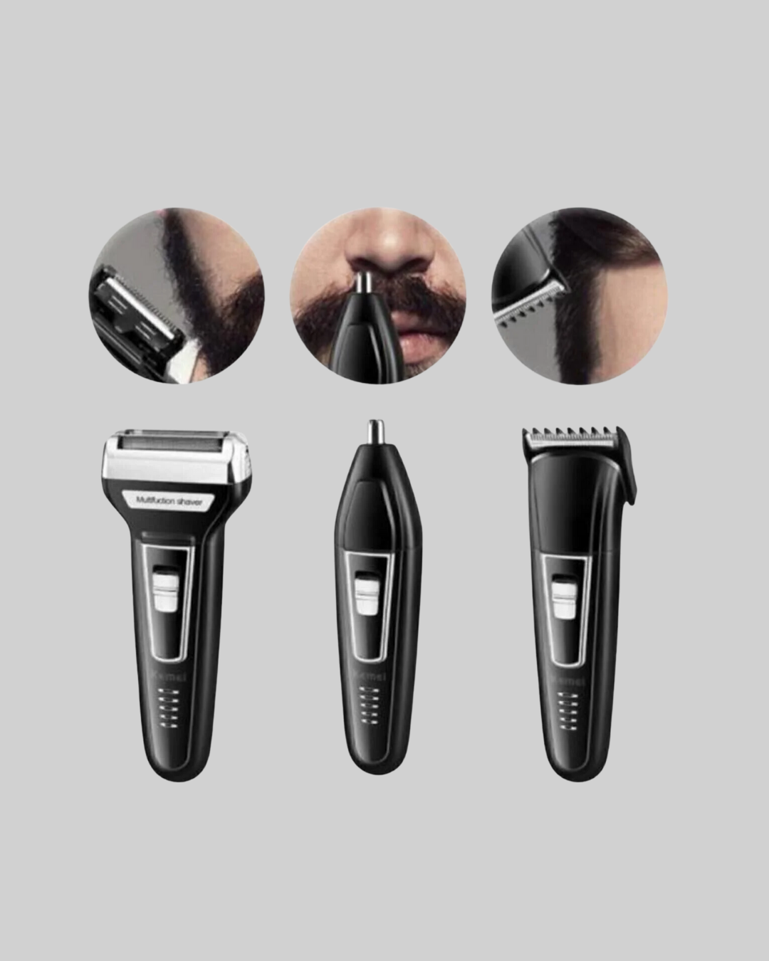 modern erkeklerin tüm bakım ihtiyaçlarını karşılamak için tasarlandı. Set içerisinde yer alan 3 farklı kesim başlığı; sıfır kesim