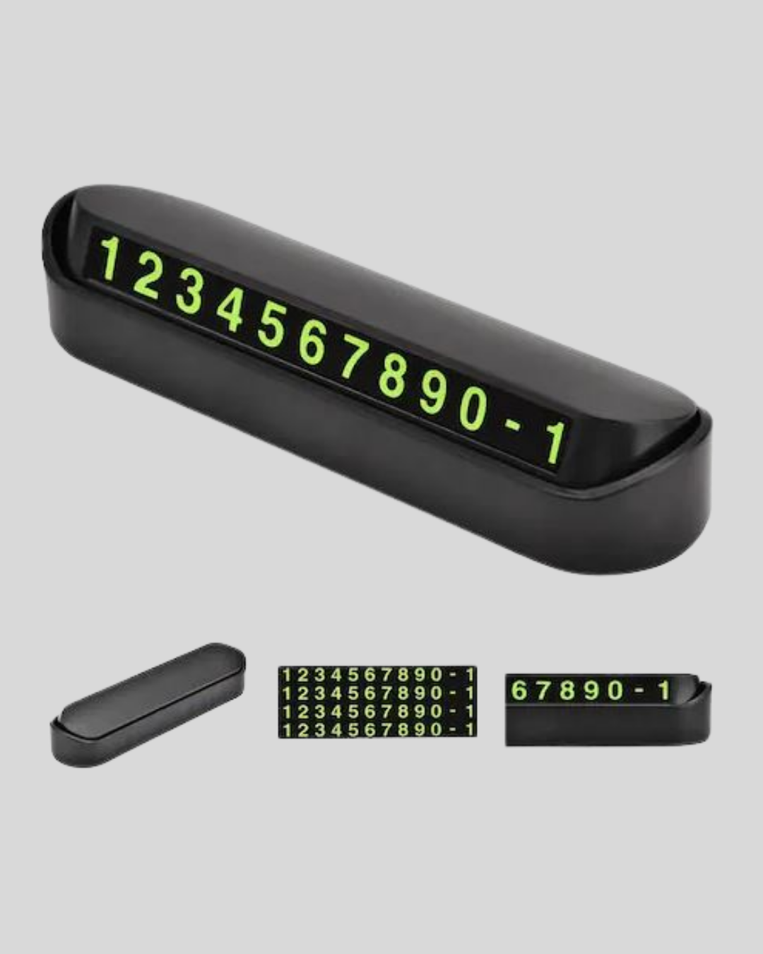 aracınıza hem modern bir görünüm kazandırır hem de park halindeyken iletişim bilgilerinizi net bir şekilde sergiler. Şık gri rengi ve alüminyum kasasıyla uzun ömürlü kullanım sunan bu ürün