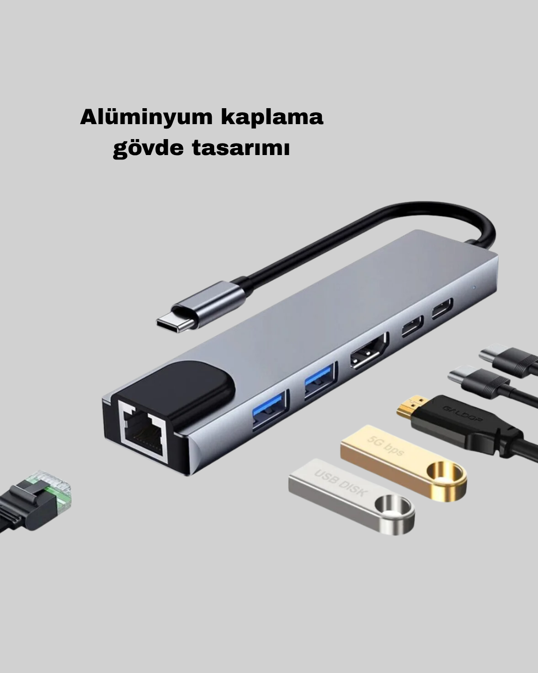 Profesyonel kullanıcılar için tasarlanan MacBook Type-C Çoklu Dönüştürücü