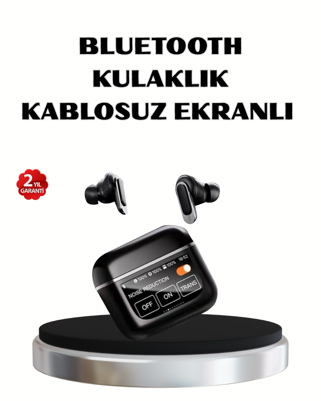 ANC Teknolojili Kablosuz Bluetooth Kulaklık – Dokunmatik Dijital Göstergeli Yüksek Ses Kalitesi