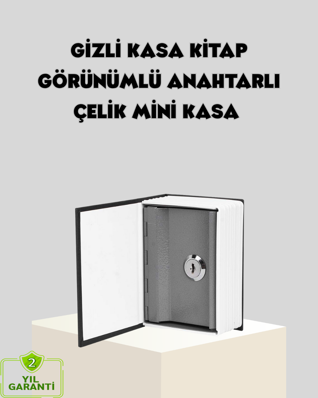 Sözlük Görünümlü Gizli Kitap Kasa – Anahtarlı Metal İç Kasa Kompakt Boyut Şık ve Güvenli Tasarım