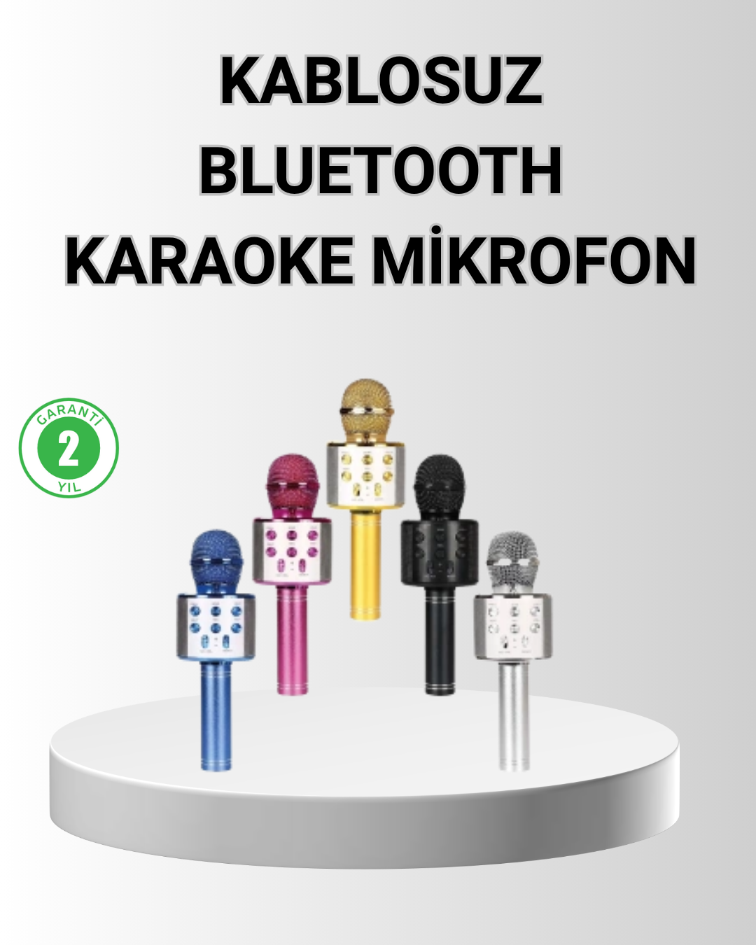 Bluetooth Karaoke Mikrofon – Yüksek Ses Kalitesi Yankı Efektli Uzun Ömürlü Pil