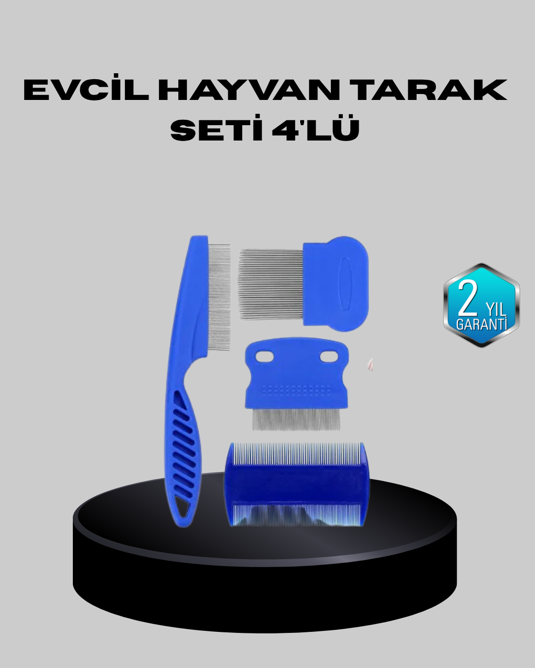Evcil Hayvan Tüy Bakım Seti – 4’lü Paslanmaz Çelik ve Eco Plastik Kolay Temizlenebilir ve Dayanıklı
