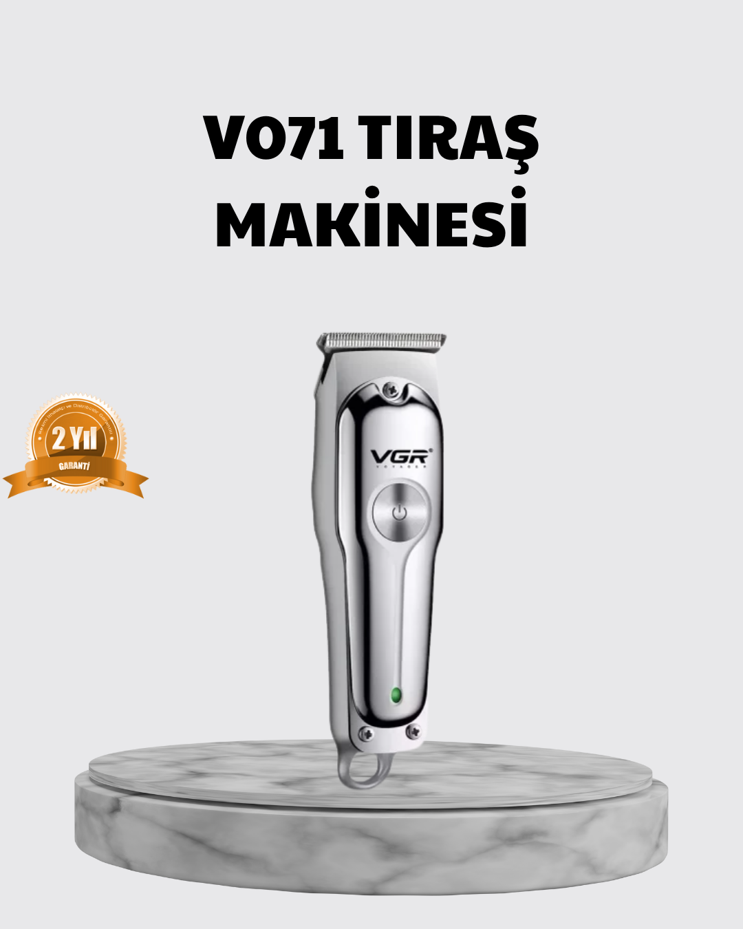 Profesyonel Gümüş Şarjlı Tıraş Makinesi – 3 Başlık 120 Dakika Kullanım Süresi Kompakt ve Hafif Tasarım