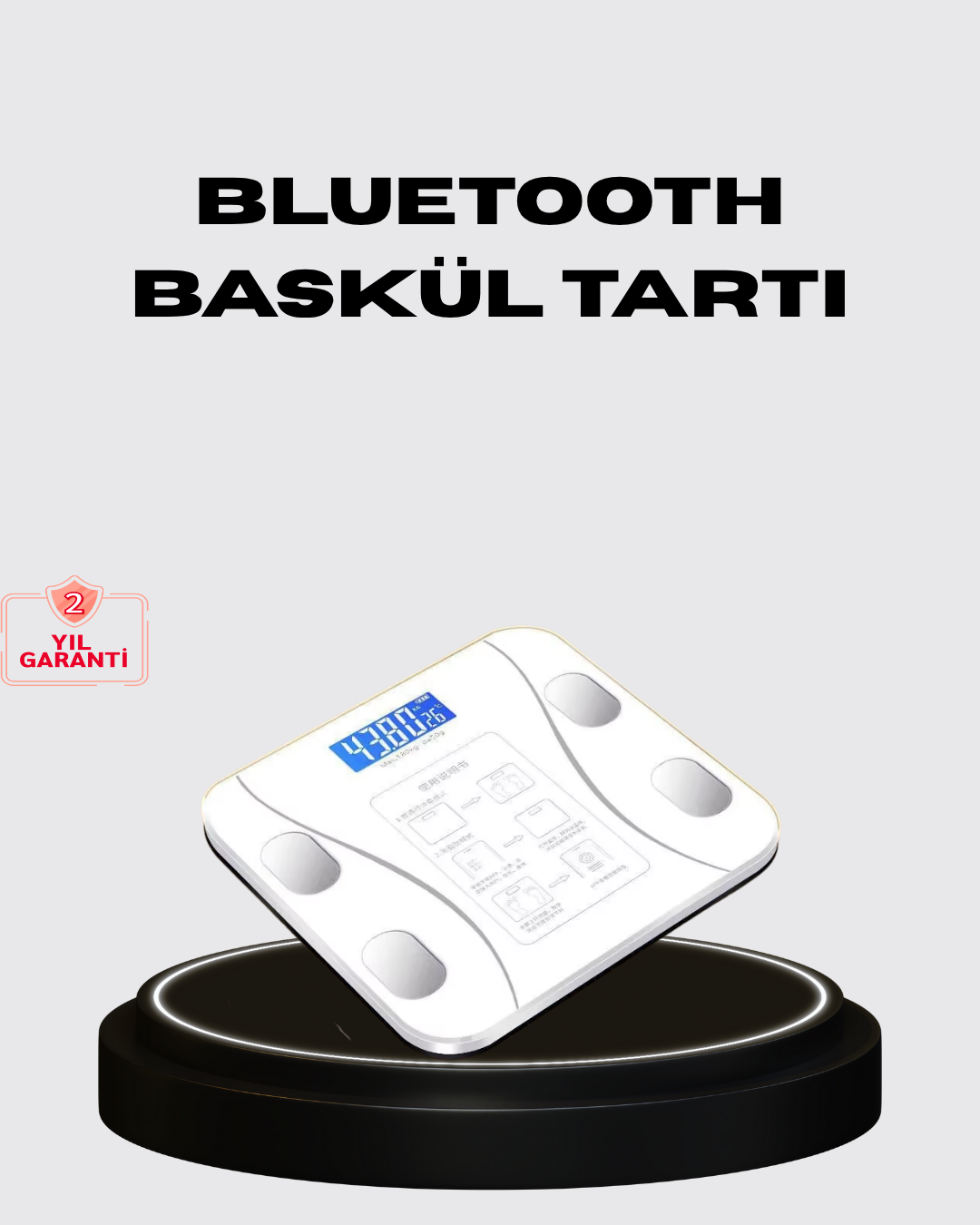Akıllı Dijital Baskül – Bluetooth Bağlantılı 8 Ölçüm Verili Akıllı Vücut Analiz Tartısı
