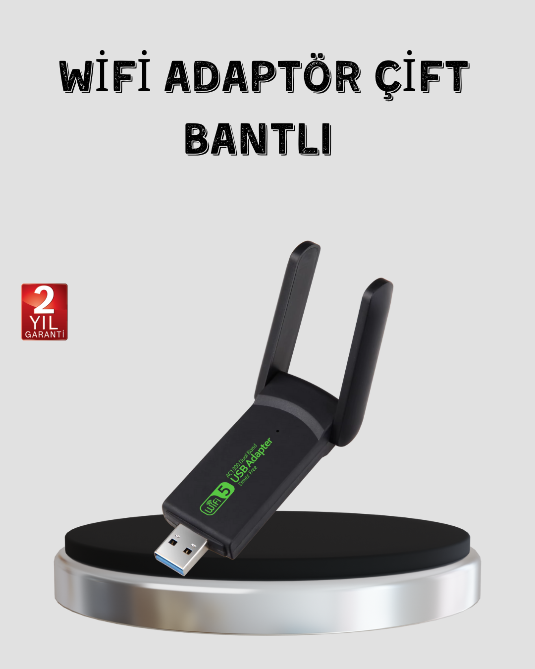 1200 Mbps Dual Band WiFi Adaptör – 5.8G & 2.4G Çift Antenli