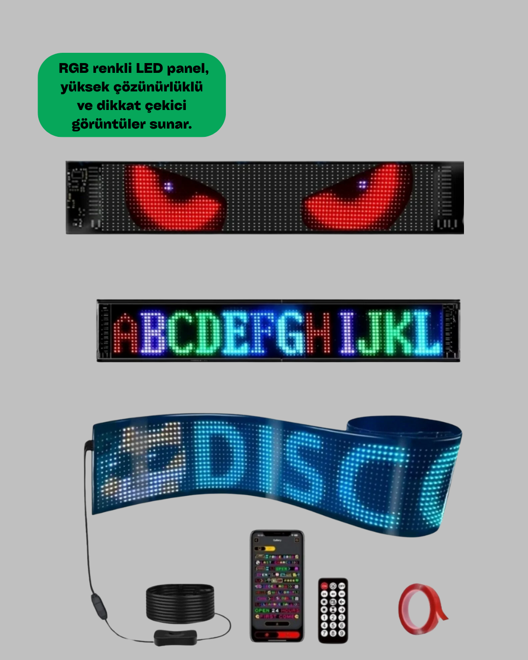 markanızı veya mesajınızı profesyonel şekilde öne çıkarmak için tasarlanmıştır.Yüksek çözünürlüklü RGB LED panel
