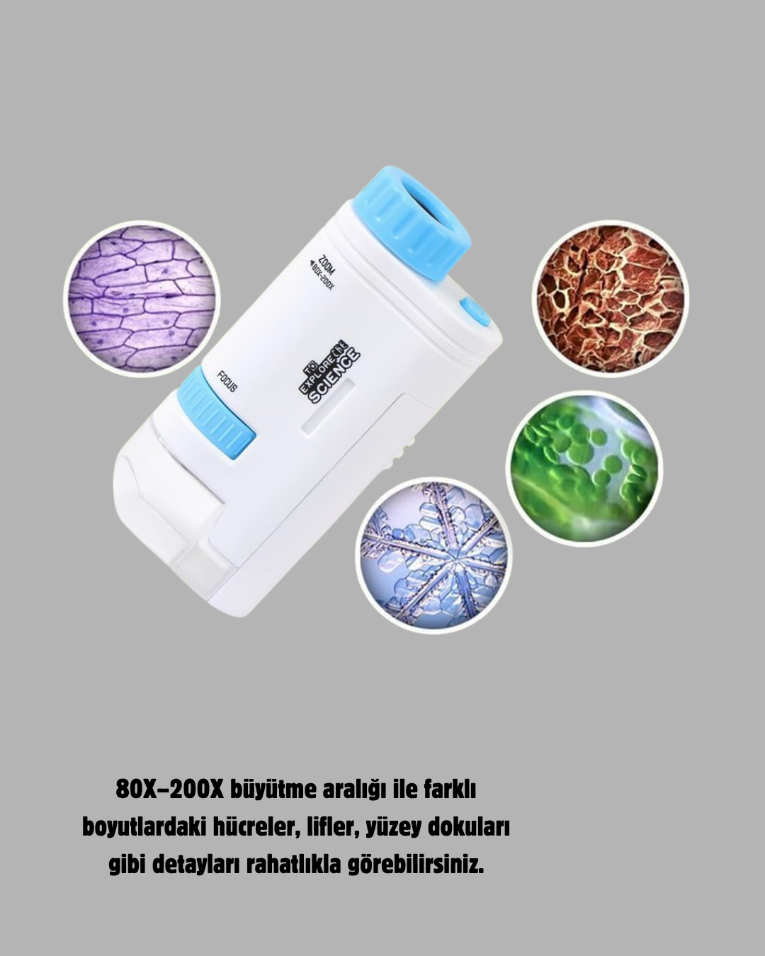 güçlü büyütme kapasitesi ve dayanıklı yapısıyla öne çıkıyor.80X–200X büyütme oranı