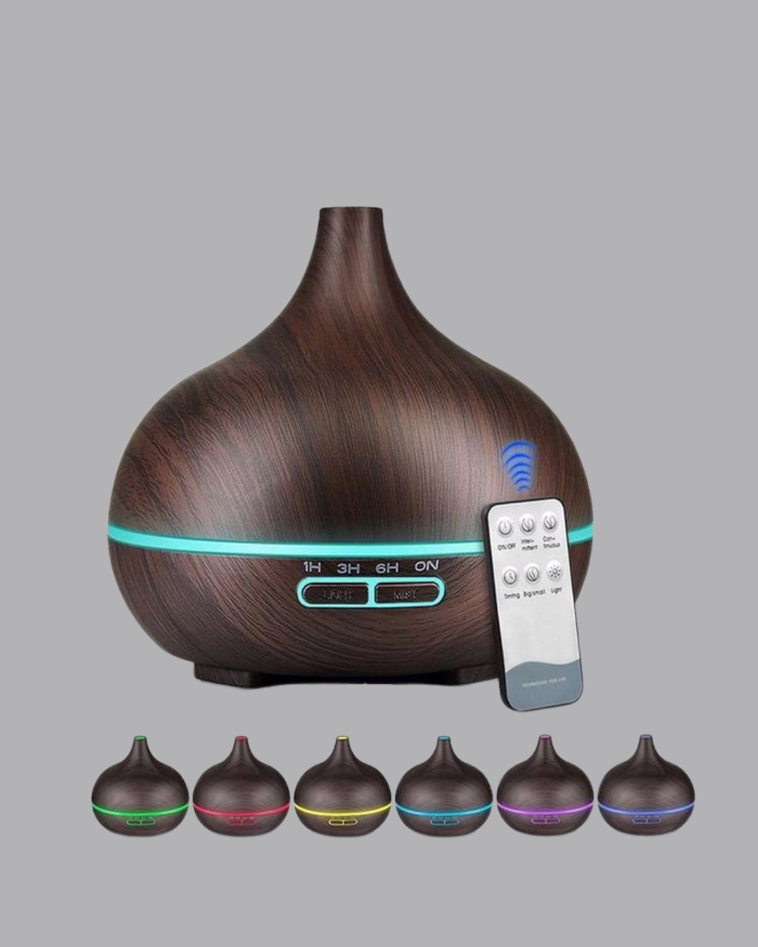 Ev veya ofisinizin havasını yenilemek için tasarlanan 550 ml Ultrasonik Uçucu Yağ Difüzörü 7 Renk LED Işıklı ve Zaman Ayarlı