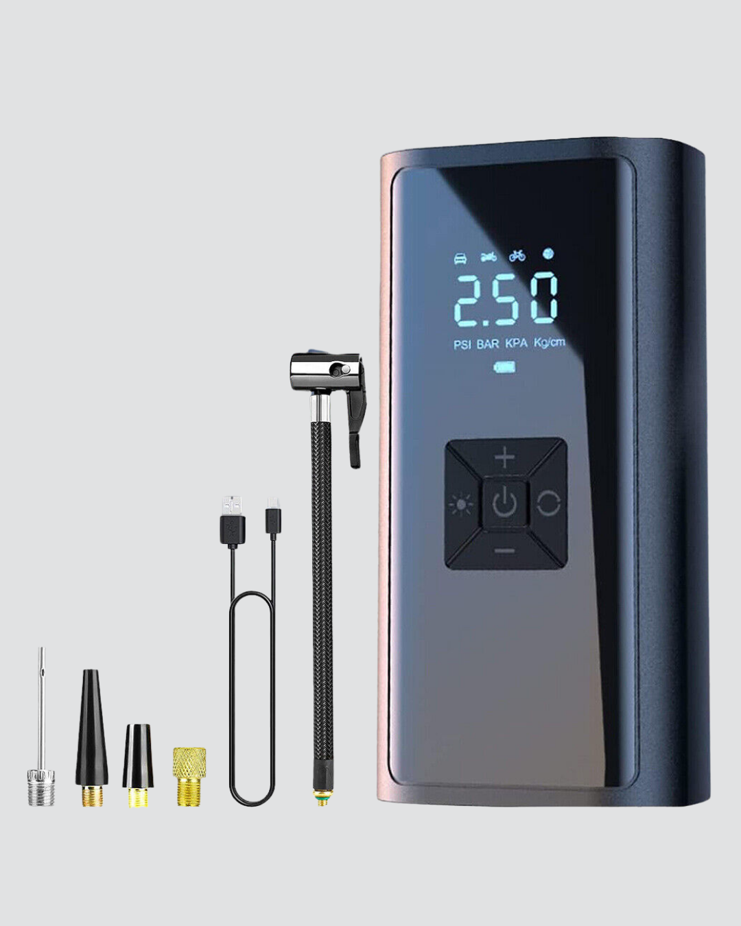 Her yolculukta güvenle ilerleyin!Bu kablosuz taşınabilir lastik pompası