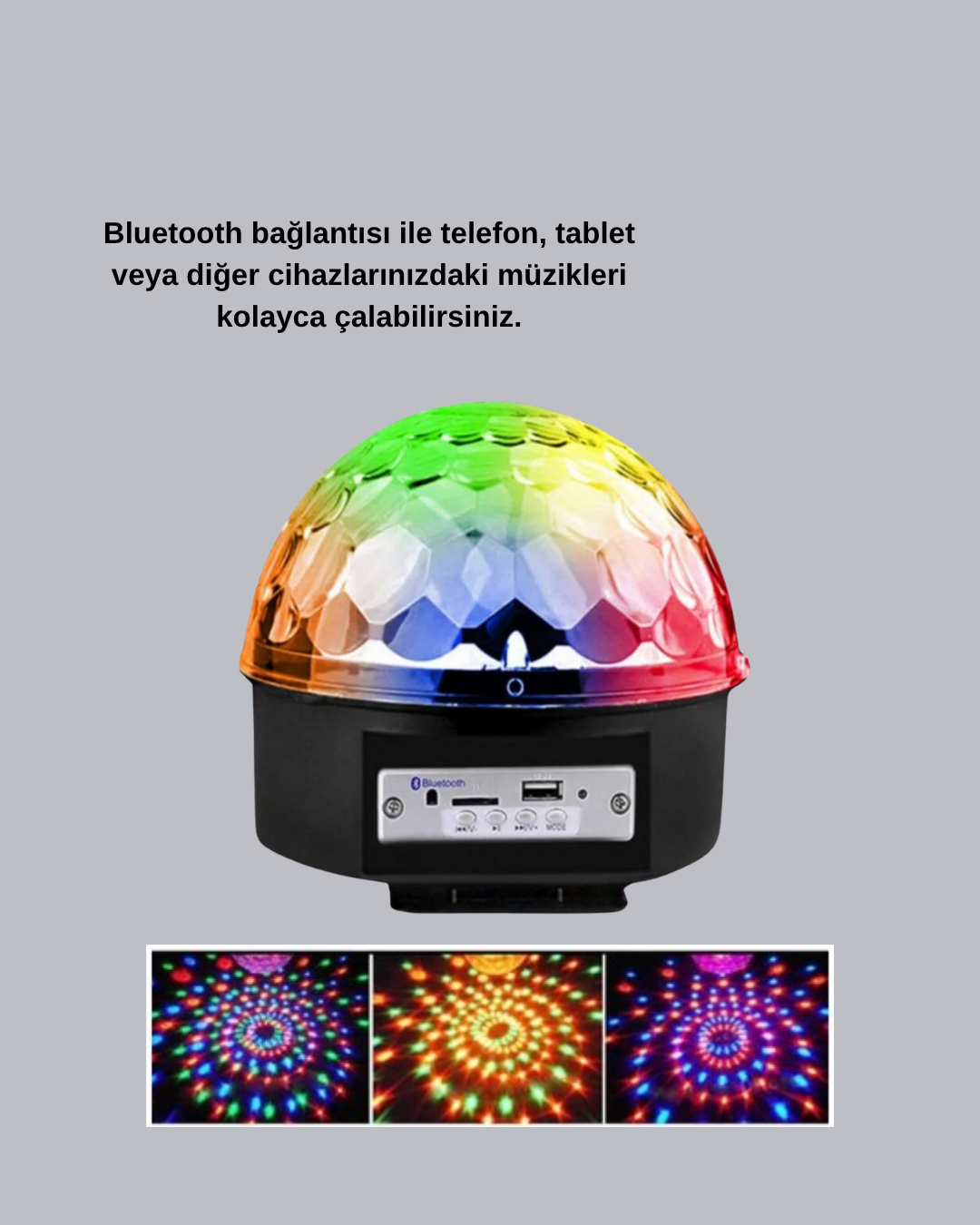 Parti atmosferini dilediğiniz her yere taşıyın!Bluetooth Hoparlörlü LED Disko Işığı