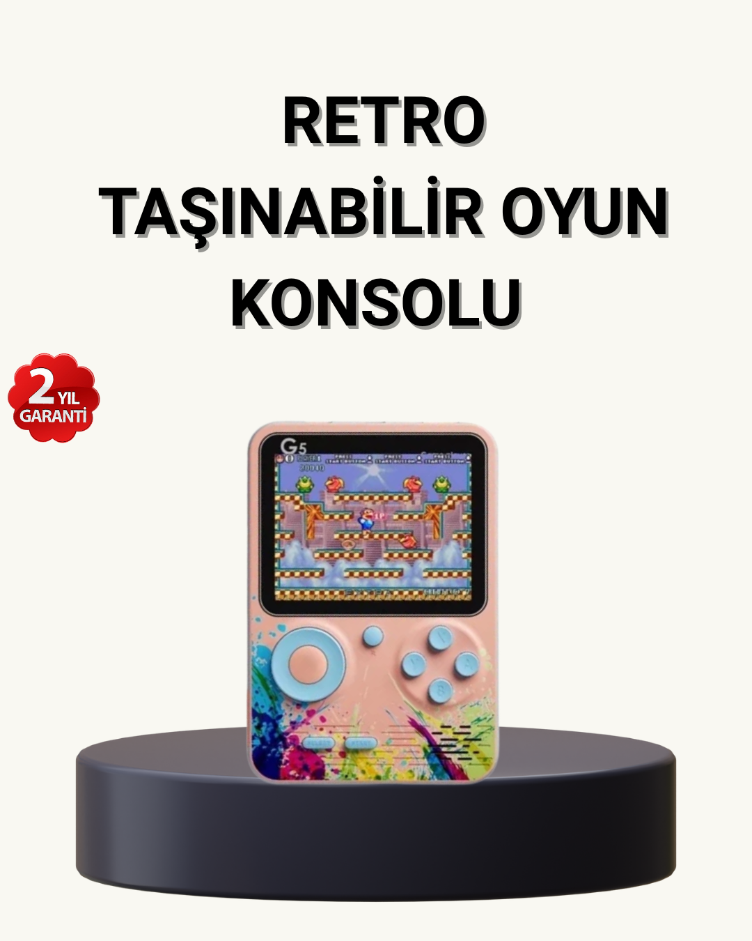 500 Klasik Oyunlu Retro Oyun Konsolu Taşınabilir ve TV Bağlantılı