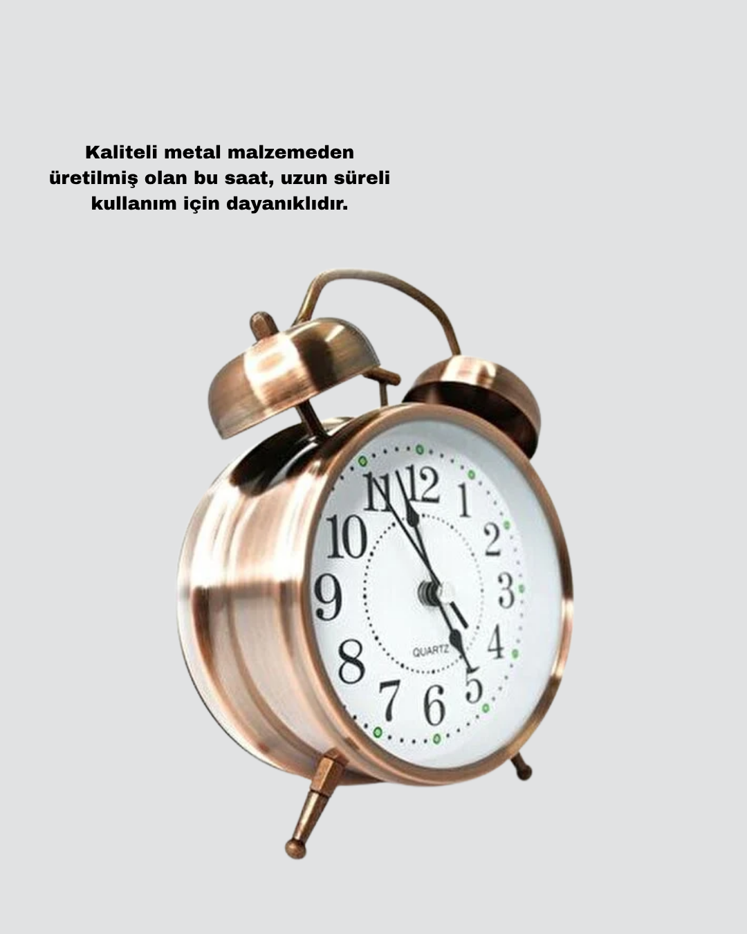 Retro severler için tasarlanan Bronz Dekoratif Metal Masa Saati