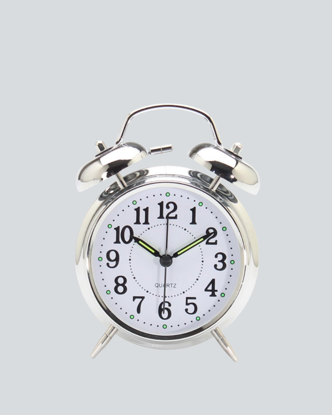 Modern çizgileriyle öne çıkan Yuvarlak Gümüş Işıklı Masa Üstü Saat