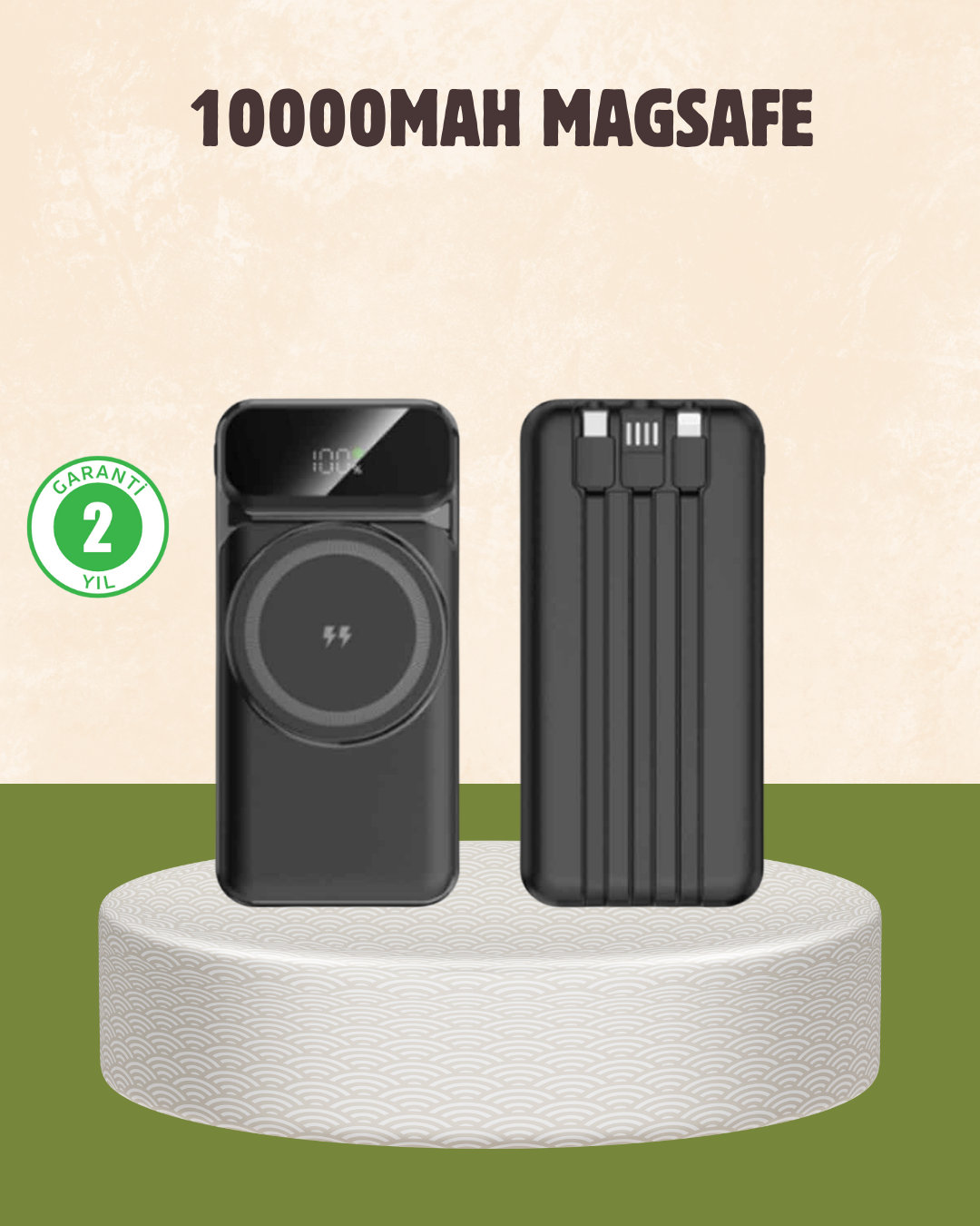 10000 mAh Kablosuz Powerbank – 15W Hızlı Şarj Type-C Çoklu Çıkışlı