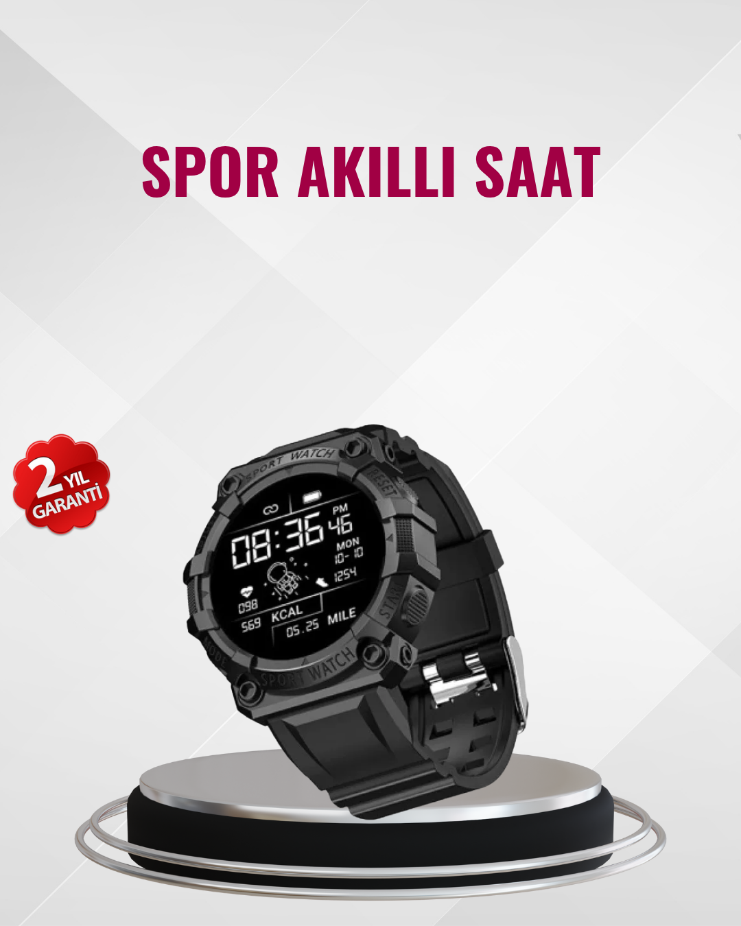 Nabız Ölçerli Akıllı Saat – Adım Sayar ve Kalori Ölçer Özellikli