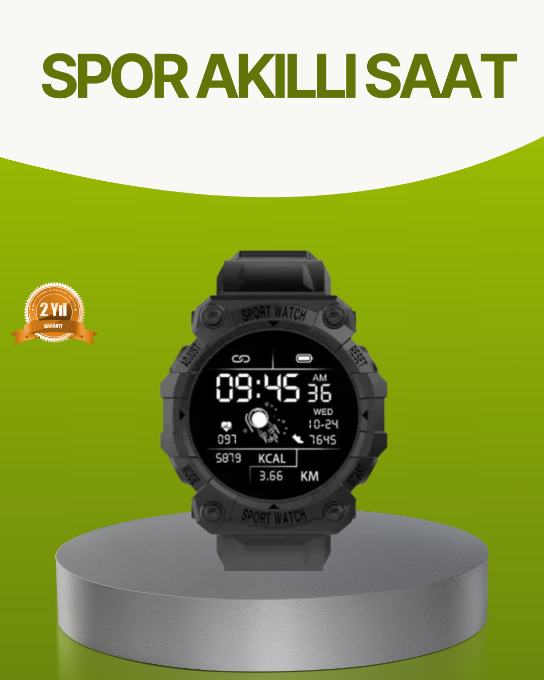 Akıllı Spor Saat – Nabız Ölçer Adım Sayar ve Kalori Takipli