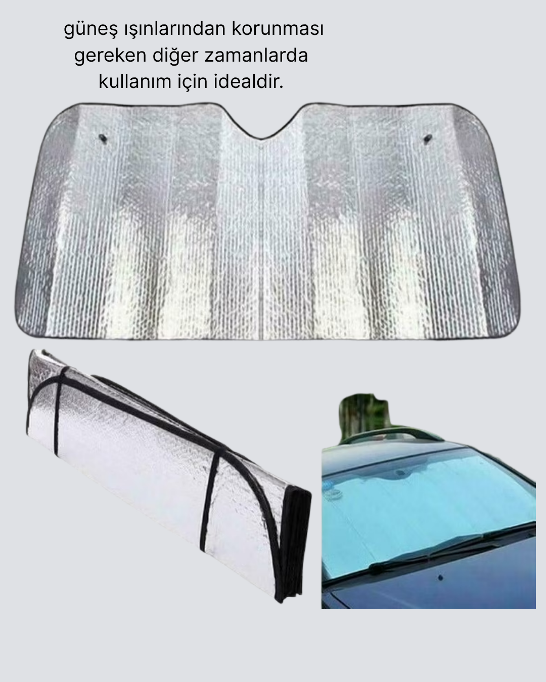 metalize reflektörlü alüminyum yüzeyi sayesinde güneş ışınlarını %99’a kadar engeller. Gelişmiş yansıtıcı yapısı