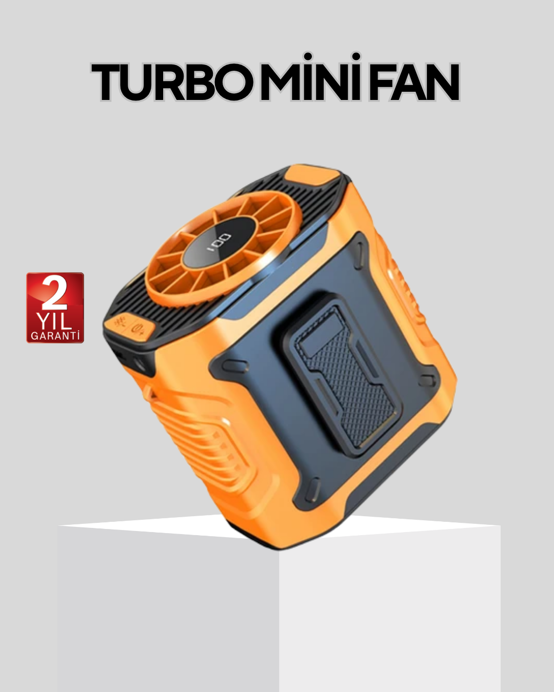 Dijital Ekranlı Turbo Mini Fan – 3 Kademeli Hız Sessiz Çalışma ve Type-C Şarj