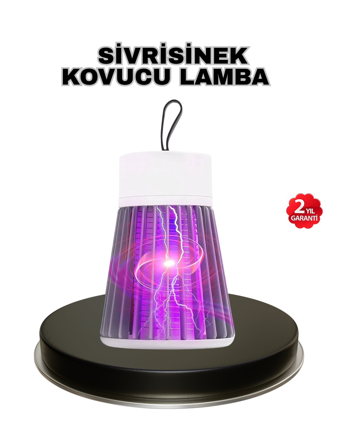 Mor Işıklı Şarjlı Böcek Öldürücü Lamba – Ev Balkon ve Kamp Kullanımına Uygun