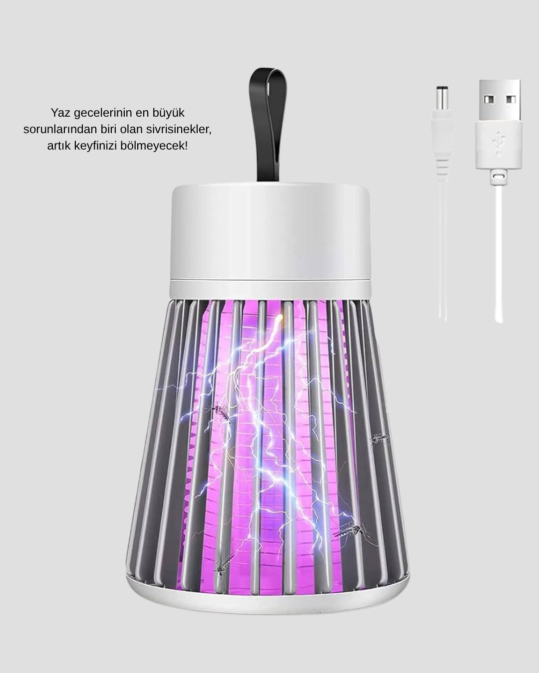 Artık sinek ve sivrisineklerle savaşmak çok kolay! Bu mor ışıklı şarjlı böcek öldürücü lamba