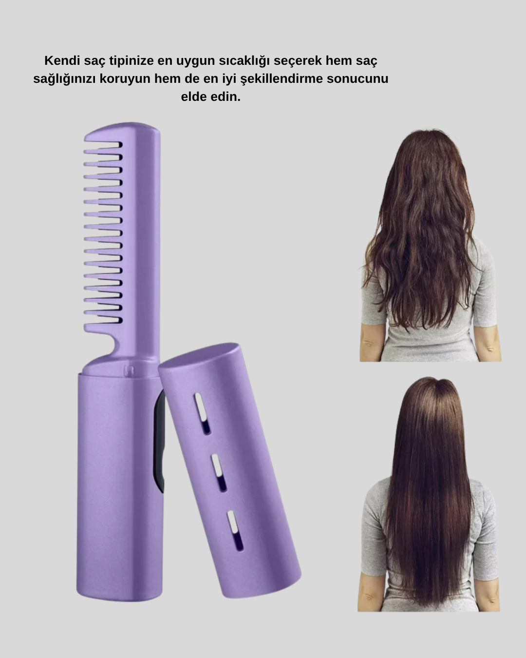 hem hassas hem güçlü saçlarda güvenle kullanım sağlar. Dilediğiniz sıcaklığı seçerek