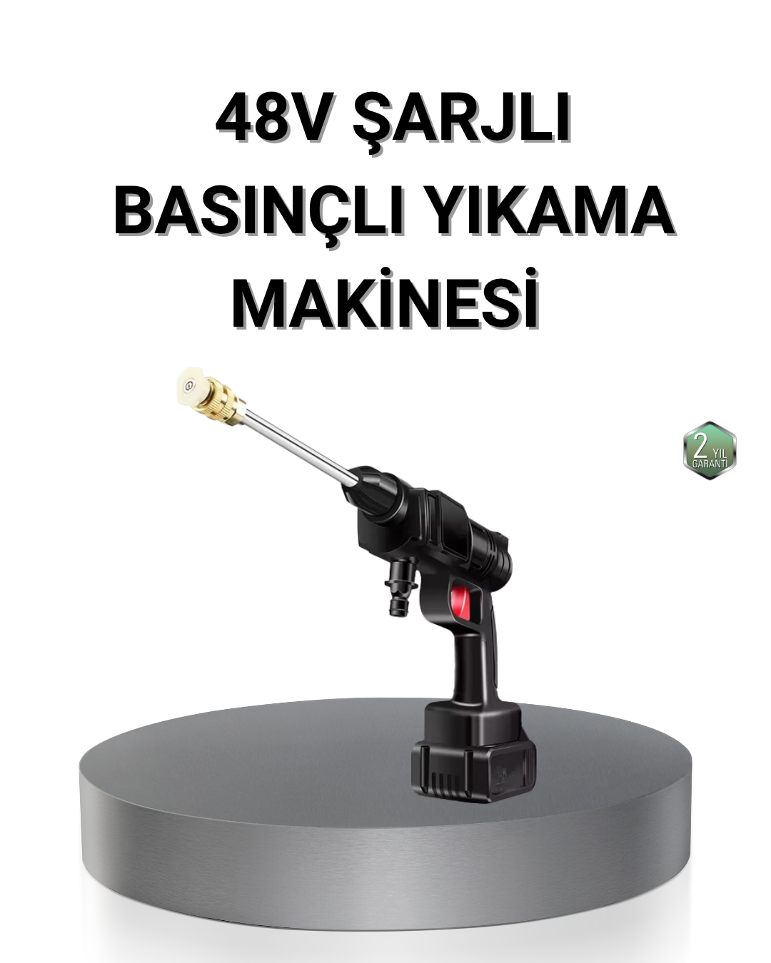 Kablosuz Basınçlı Yıkama Makinesi – 48V Güçlü Motor 2 Pil ve Köpük Hazneli