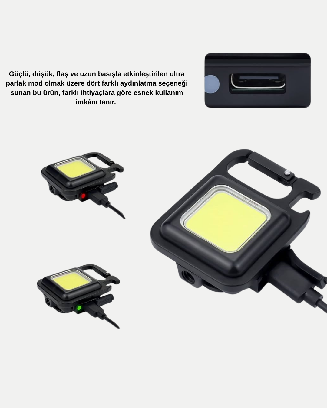 1000 lümene kadar ışık gücüyle çevresini etkileyici bir şekilde aydınlatır.Gelişmiş COB LED teknolojisi