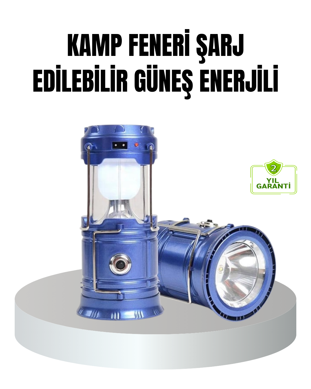 Güneş Enerjili Kamp Lambası Şarjlı Taşınabilir Kompakt Açık Hava Işığı